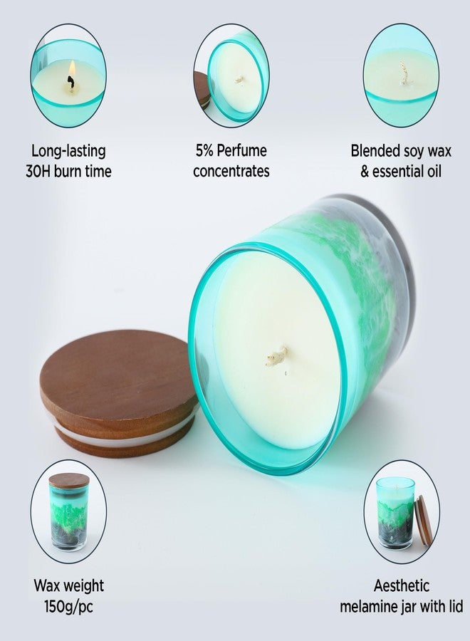 UMAI Scented Candles for Gifting | 30 Hrs Burn Time| Aromatherapy Soy Wax Candles for Home Decor | Aesthetic Melamine Jar Candles for Home |Green Mountains & Waters Aroma Scented Candles for Bedroom - Image 3